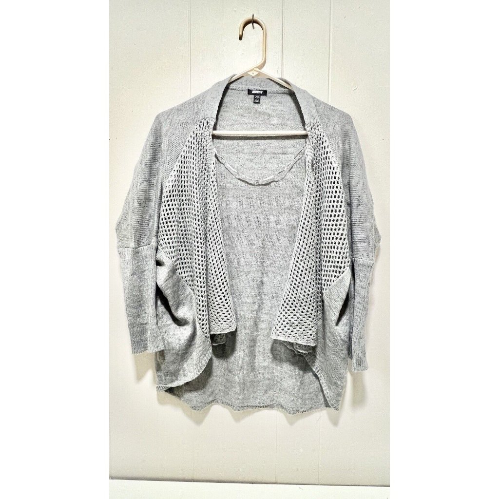 Seventeen Open Front Cardigan Gray Sweater Size L